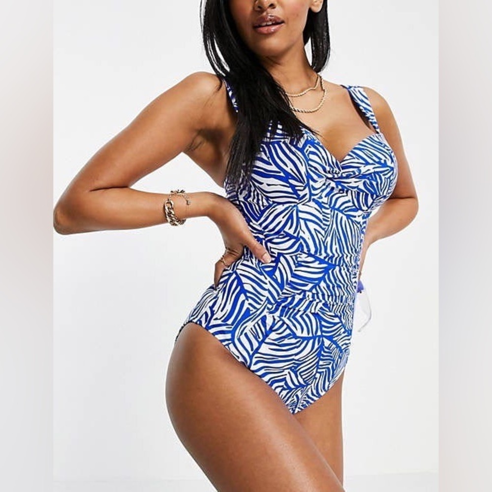 Figleaves Blue One Piece Underwear Full Coverage Swimsuit